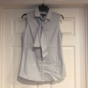 BR Sleeveless Button Down with Removable Tie